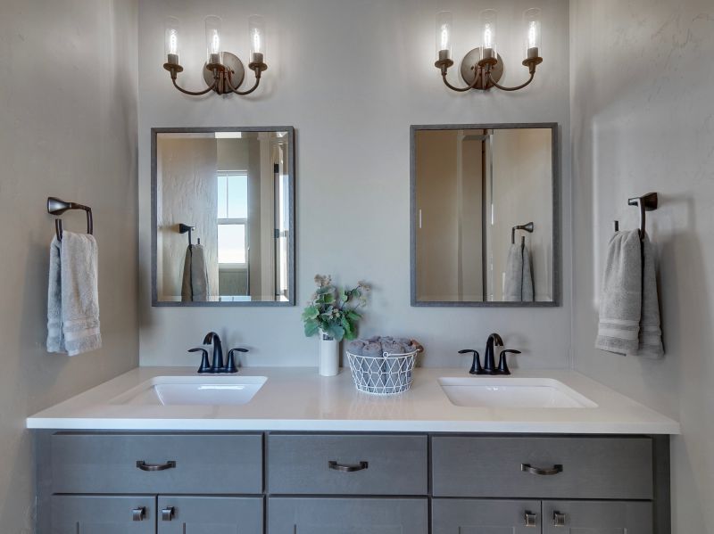 Dual Vanity with Contemporary Fixtures